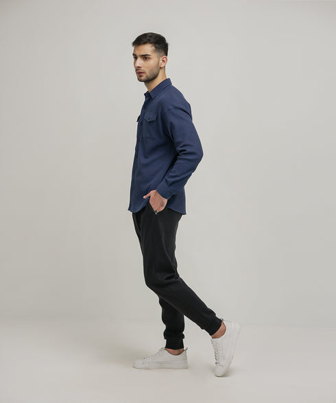 Men's Waffle Button Down Shirt